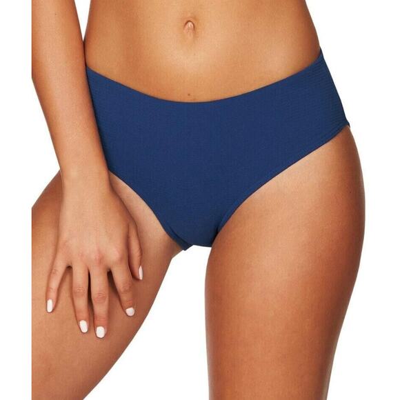 Sea Level NWT Women's Blue Riviera Rib Mid Bikini Brief Size 4 - Picture 1 of 6